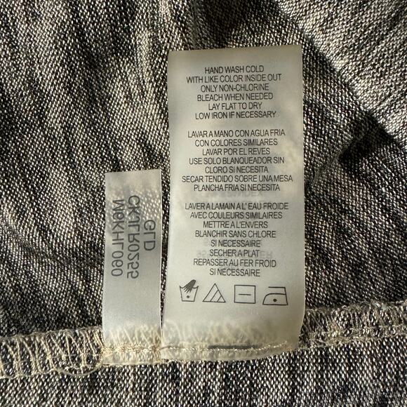 Calvin Klein Large Flyaway Draped Jacket Open Front Long Sleeve Gold Metallic - Picture 8 of 9